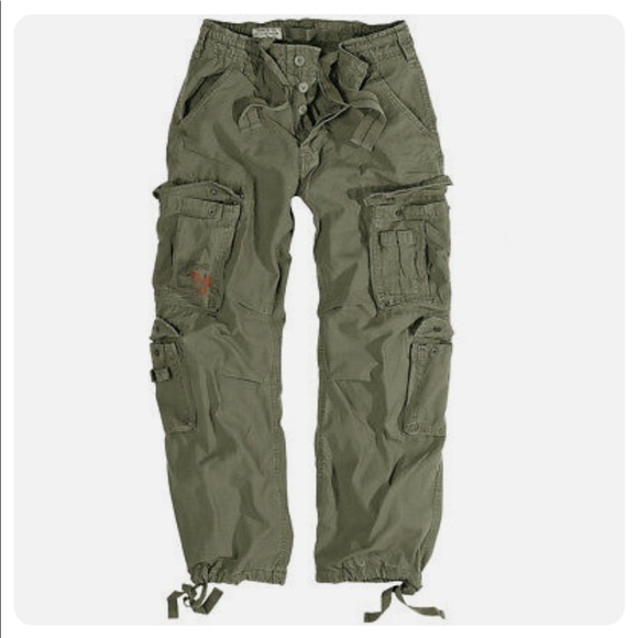 Oversized Cargo Pants in Olive Wash - Picture 1 of 6